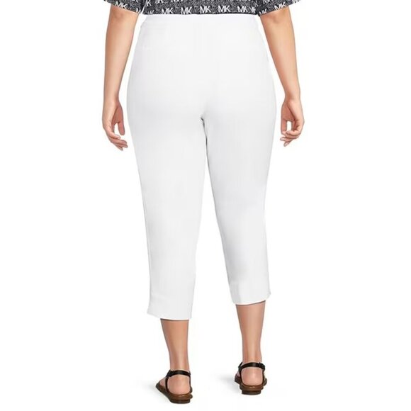 NWT MICHAEL Michael Kors Lux Tech Woven Stretch Straight Leg Slit Hem Capri Pant - Picture 3 of 3